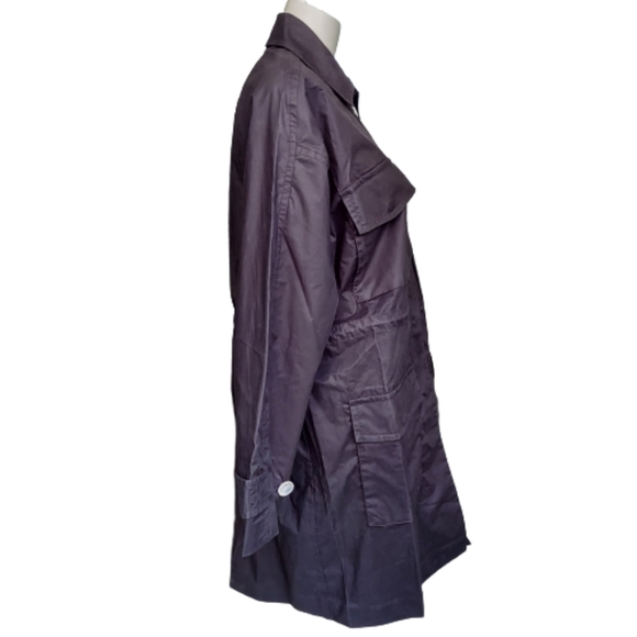 ATM Anthony Thomas Melillo Black Paper Cotton Coat - Picture 5 of 16